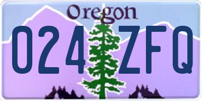OR license plate 024ZFQ