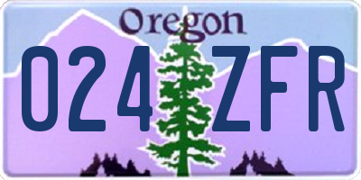 OR license plate 024ZFR