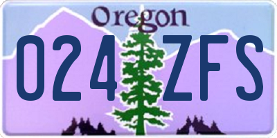 OR license plate 024ZFS