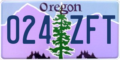 OR license plate 024ZFT