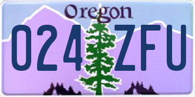 OR license plate 024ZFU