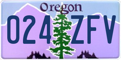 OR license plate 024ZFV