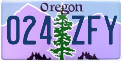 OR license plate 024ZFY