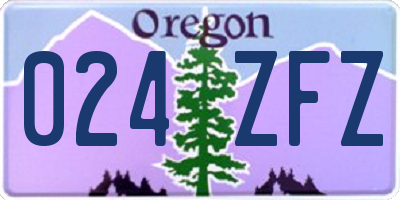 OR license plate 024ZFZ