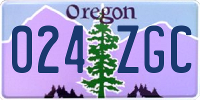 OR license plate 024ZGC