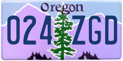 OR license plate 024ZGD