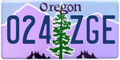 OR license plate 024ZGE