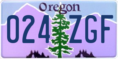 OR license plate 024ZGF