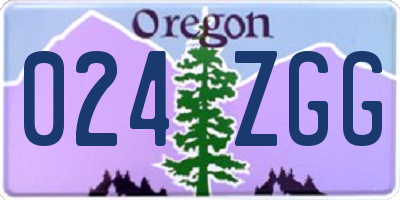 OR license plate 024ZGG