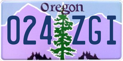 OR license plate 024ZGI