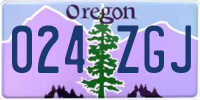 OR license plate 024ZGJ