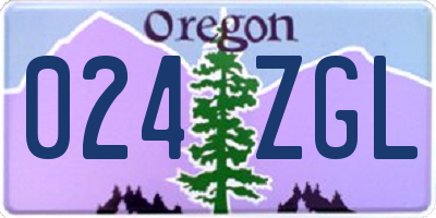 OR license plate 024ZGL