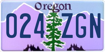 OR license plate 024ZGN