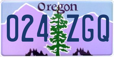 OR license plate 024ZGQ