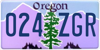 OR license plate 024ZGR