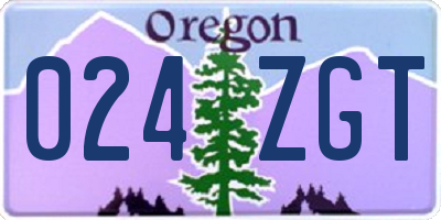 OR license plate 024ZGT