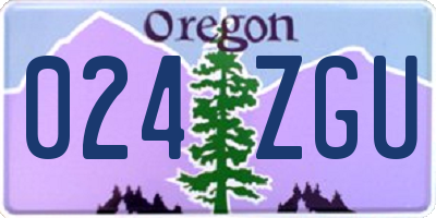 OR license plate 024ZGU