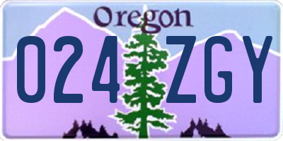 OR license plate 024ZGY