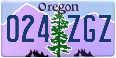 OR license plate 024ZGZ