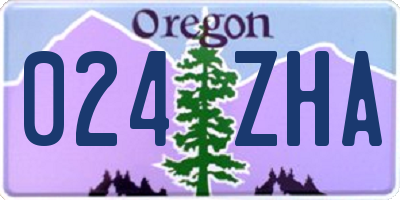 OR license plate 024ZHA