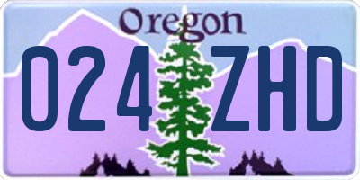 OR license plate 024ZHD