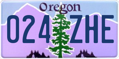OR license plate 024ZHE
