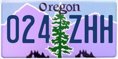 OR license plate 024ZHH