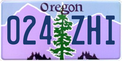 OR license plate 024ZHI