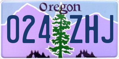 OR license plate 024ZHJ