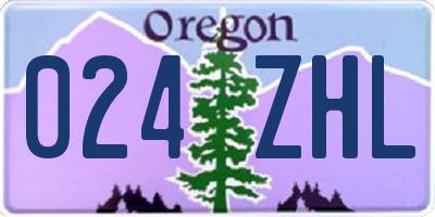 OR license plate 024ZHL