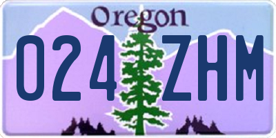OR license plate 024ZHM