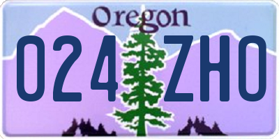 OR license plate 024ZHO