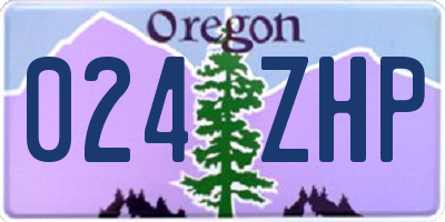 OR license plate 024ZHP