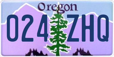 OR license plate 024ZHQ