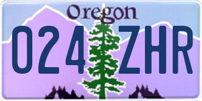 OR license plate 024ZHR