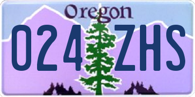 OR license plate 024ZHS
