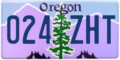 OR license plate 024ZHT