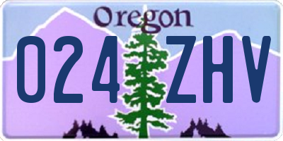 OR license plate 024ZHV