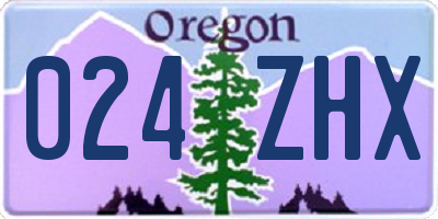 OR license plate 024ZHX