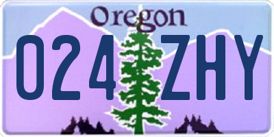 OR license plate 024ZHY