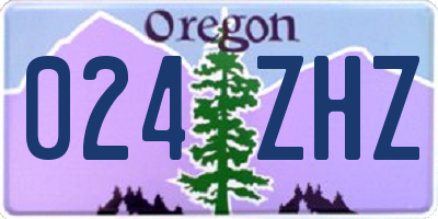 OR license plate 024ZHZ