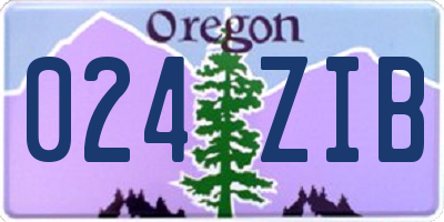 OR license plate 024ZIB