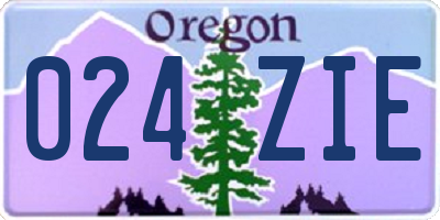 OR license plate 024ZIE
