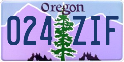 OR license plate 024ZIF