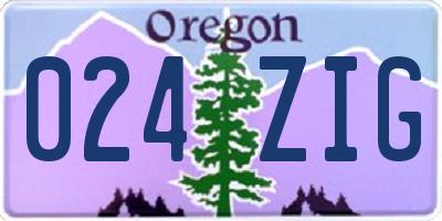 OR license plate 024ZIG