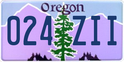 OR license plate 024ZII