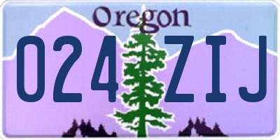 OR license plate 024ZIJ