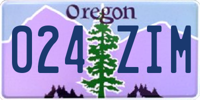 OR license plate 024ZIM