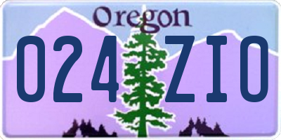 OR license plate 024ZIO