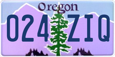 OR license plate 024ZIQ